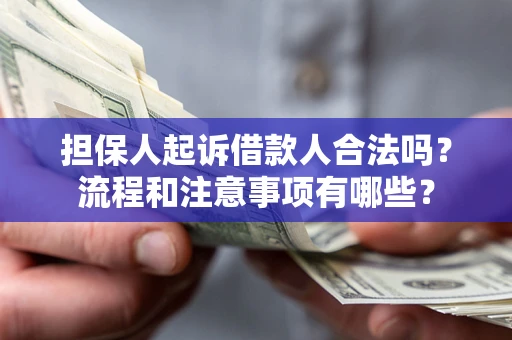 武汉担保人起诉借款人合法吗？流程和注意事项有哪些？