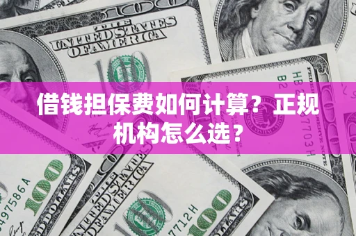 武汉借钱担保费如何计算？正规机构怎么选？