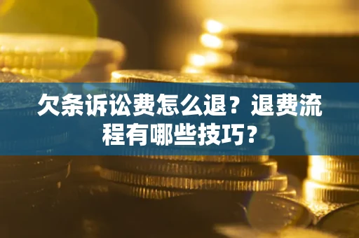 武汉欠条诉讼费怎么退？退费流程有哪些技巧？