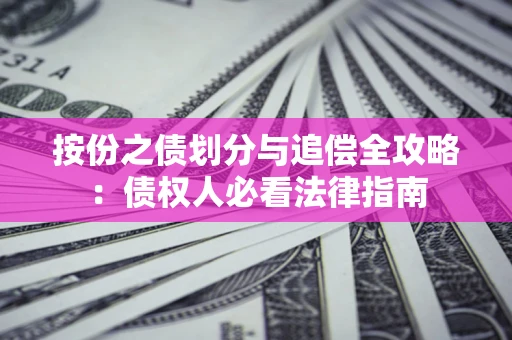 武汉按份之债划分与追偿全攻略：债权人必看法律指南