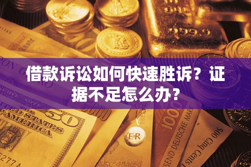 武汉借款诉讼如何快速胜诉？证据不足怎么办？