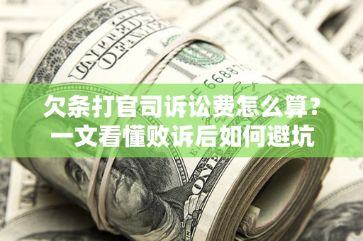 武汉欠条打官司诉讼费怎么算？一文看懂败诉后如何避坑