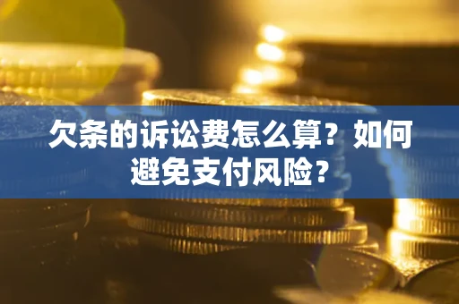 武汉欠条的诉讼费怎么算？如何避免支付风险？