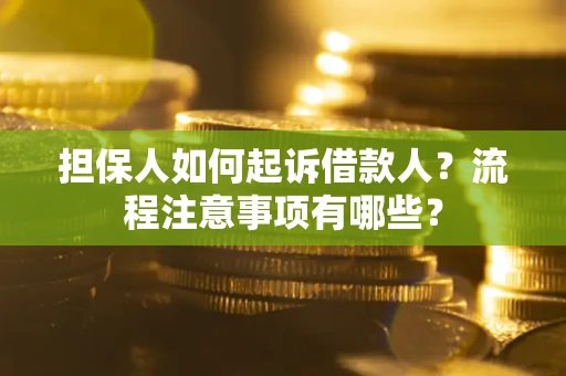 武汉担保人如何起诉借款人？流程注意事项有哪些？